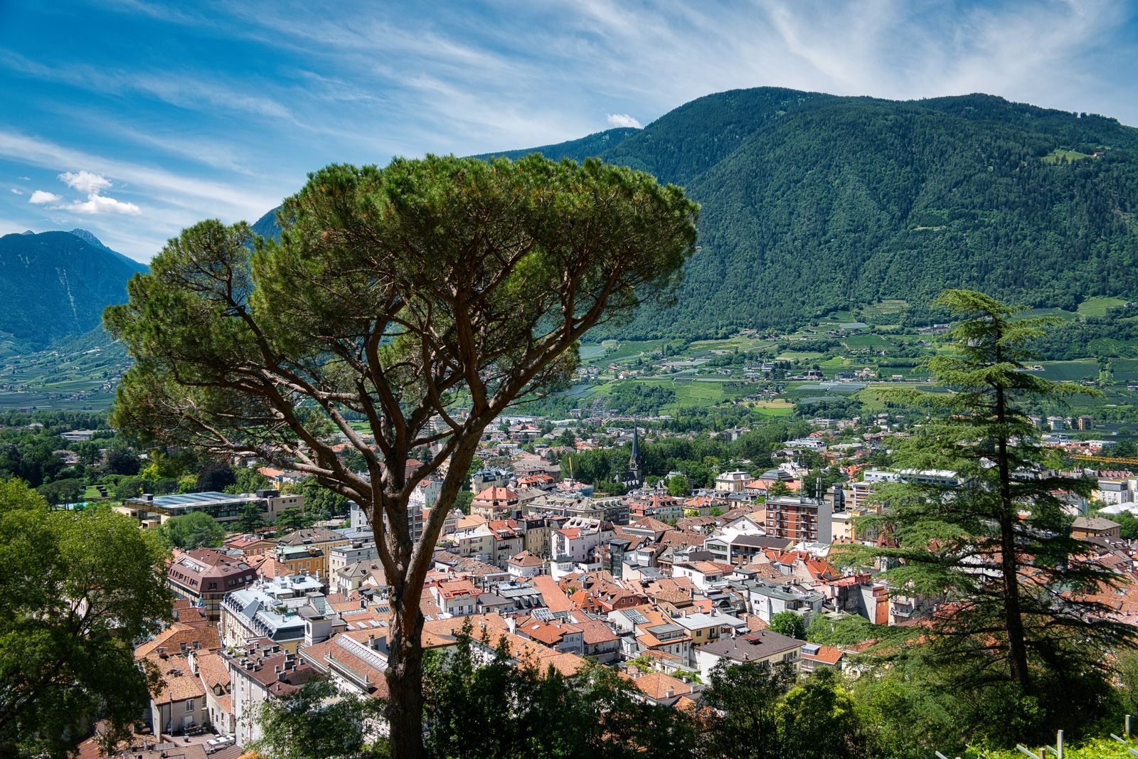 Merano e le montagne circostanti in estate